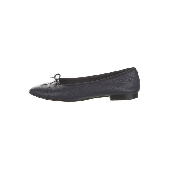 Chanel Chanel Interlocking Cc Logo Bow Accents Ballet Flats - 10 - Blue - Picture 1 of 6